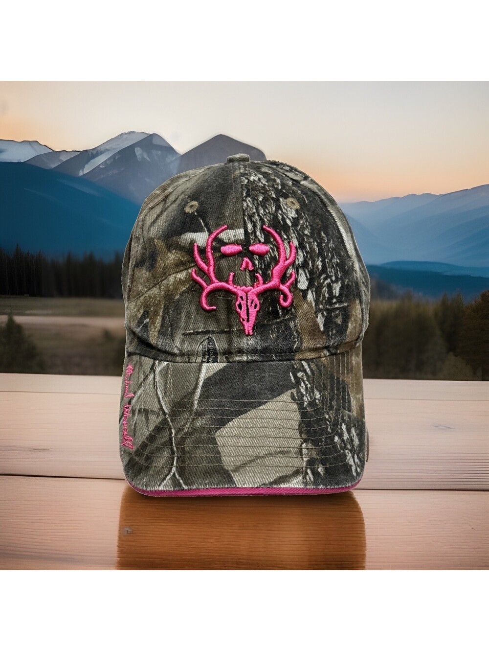 Bone Collector Deer Hunting Bow Season Tree Stand Pink Logo Baseball Cap